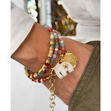 SARA LASHAY GRACE HATHI BRACELET IN JADE & AGATE