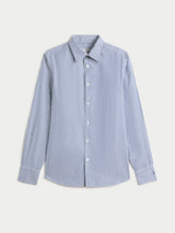 SUZIE KONDI ARI SHIRT IN COTTON POPLIN NAVY STRIPE