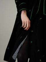 THIERRY COLSON YVONNE MIDI DRESS IN PAVILION EMBROIDERY BLACK