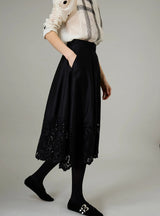 THIERRY COLSON WYNONA SKIRT IN SATIN GUIPURE