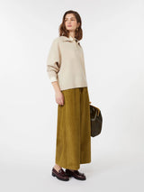 WEEKEND MAX MARA CROPPED VELVET COTTON PANTS