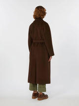 WEEKEND MAX MARA WOOL & ALPACA COAT IN CHOCOLATE