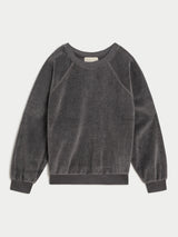 SUZIE KONDI SAMOS SWEATSHIRT IN CHARCOAL GREY VELOUR