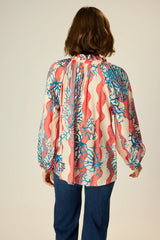 NATALIE MARTIN PENNY BLOUSE IN CORAL WAVE PEACH