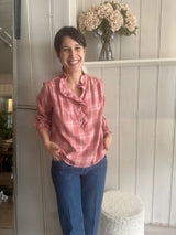 PRE-OWNED XIRENA RUFFLE BLOUSE XS RRP £345