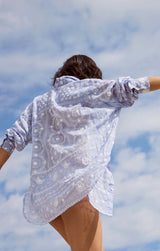 JULIET DUNN HYDRANGEA MEXICAN PRINT SHIRT
