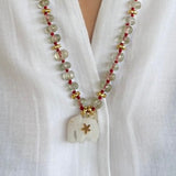 SARA LASHAY HATHI NECKLACE WITH GREEN AMETHYST