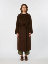 WEEKEND MAX MARA WOOL & ALPACA COAT IN CHOCOLATE