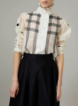 THIERRY COLSON WIND BLOUSE IN CHANDERI CHECKS & DOTS