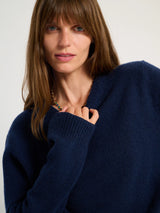 SUZIE KONDI KISMET CASHMERE SWEATER IN NAVY