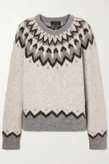NILI LOTAN FAIR ISLE WOOL & ALPACA BLEND SWEATER