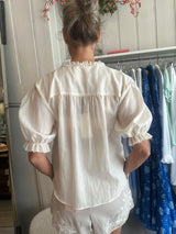 LOUP CHARMANT PICO BLOUSE IN ECRU