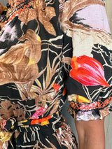 LORETTA CAPONI SEVERA REED DRESS IN RAIN FOREST