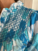 LORETTA CAPONI MILVIA TOP IN FLOWERS WAVES