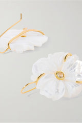 LIZZIE FORTUNATO NEW BLOOM MOTHER OF PEARL & TOPAZ EARRINGS