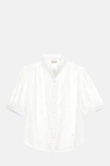 M.A.B.E. FRANI EMBROIDERED TOP IN WHITE
