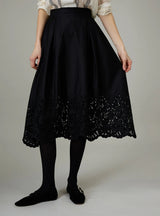 THIERRY COLSON WYNONA SKIRT IN SATIN GUIPURE