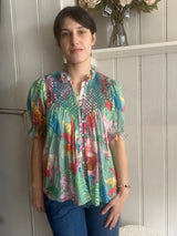 PRE-OWNED LORETTA CAPONI MILVIA BLOUSE RRP £465 ( with tags! )