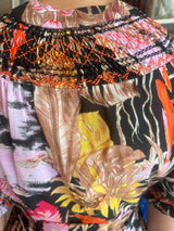 LORETTA CAPONI SEVERA REED DRESS IN RAIN FOREST