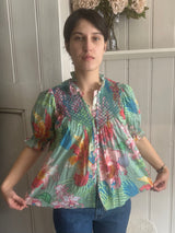 PRE-OWNED LORETTA CAPONI MILVIA BLOUSE RRP £465 ( with tags! )