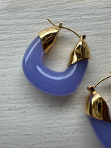 PRE-OWNED ORGANIC HOOPS IN PERIWINKLE RRP £115