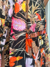 LORETTA CAPONI SEVERA REED DRESS IN RAIN FOREST