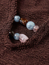 HUNZA G ADRIANA BEADED SWIMSUIT IN METALLIC CHOCOLATE