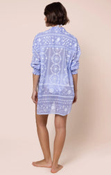 JULIET DUNN HYDRANGEA MEXICAN PRINT SHIRT