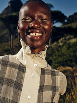 THIERRY COLSON WIND BLOUSE IN CHANDERI CHECKS & DOTS