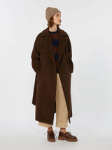 WEEKEND MAX MARA WOOL & ALPACA COAT IN CHOCOLATE