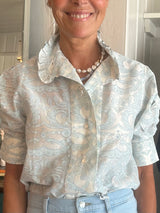 THIERRY COLSON VITA BLOUSE IN ELIZABETHAN BLOCK-PRINT CHANDERI