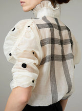 THIERRY COLSON WIND BLOUSE IN CHANDERI CHECKS & DOTS