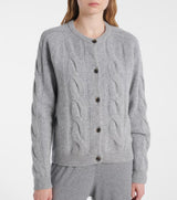LISA YANG CABLE KNIT CARDIGAN IN GREY