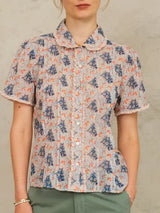 M.A.B.E. ASTER PRINT SHORT SLEEVE TOP