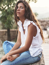 XIRENA BEX TOP IN WHITE