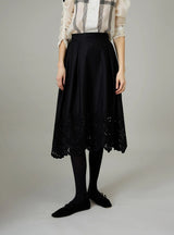 THIERRY COLSON WYNONA SKIRT IN SATIN GUIPURE