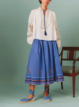 THIERRY COLSON ZAZOU SKIRT ARCHAIC EMBROIDERY LAVENDER