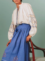 THIERRY COLSON ZAZOU SKIRT ARCHAIC EMBROIDERY LAVENDER