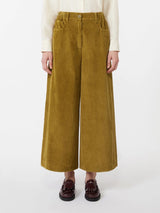 WEEKEND MAX MARA CROPPED VELVET COTTON PANTS