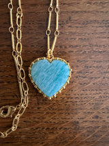 PRE-OWNED SARA LASHAY TURQUOISE & GOLD PENDANT RRP £345