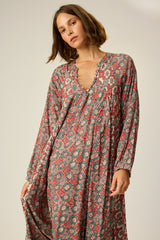 NATALIE MARTIN FIORE DRESS IN SPANISH TILE JADE & ALMOND COMBO