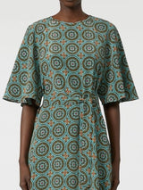 WEEKEND MAX MARA SILK CREPE DE CHINE DRESS IN LIGHT BLUE