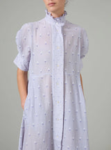 THIERRY COLSON VENETIA RUFFLED GATHERED FLORAL-PRINT DRESS