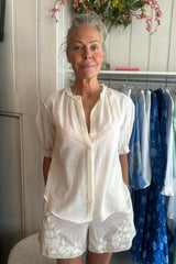 LOUP CHARMANT PICO BLOUSE IN ECRU