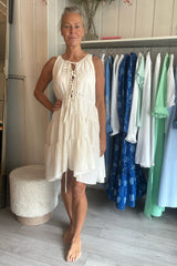 LOUP CHARMANT AIMEE DRESS IN NATURAL ORGANIC COTTON