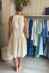 LOUP CHARMANT AIMEE DRESS IN NATURAL ORGANIC COTTON