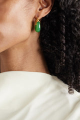 LIZZIR FORTUNATO MINI ORGANIC HOOPS IN SAGE