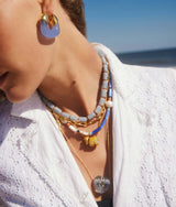 LIZZIE FORTUNATO MINI ORGANIC HOOPS IN PERIWINKLE