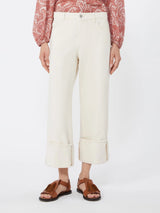 WEEKEND MAX MARA COTTON PANTS IN ECRU