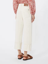WEEKEND MAX MARA COTTON PANTS IN ECRU